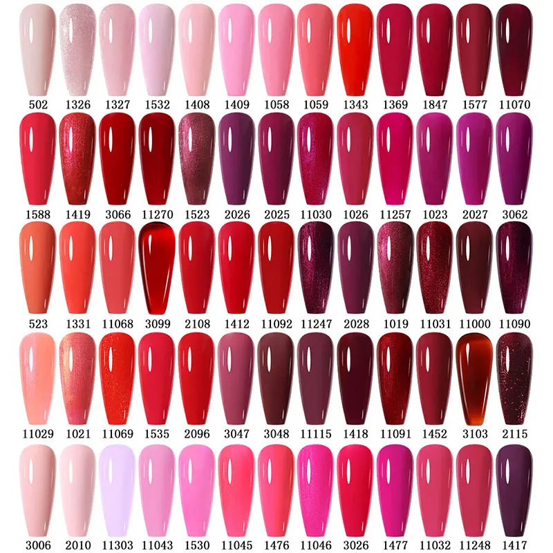 NAILCO レッドジェルネイルポリッシュワインパープルセミパーマネントソークオフUVジェルニスネイルアートマニキュアマットトップコートホームサロン用