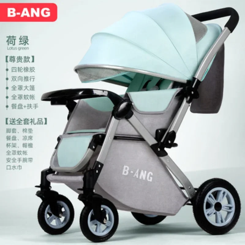 

Baby Stroller Lightweight Foldable Baby Umbrella Cart Four-wheel Shock-absorbing Children's Two-way Hand Push Cart