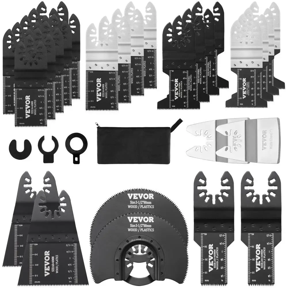 

30 Pcs Universal Quick Release Oscillating Saw Blades Set for Wood Metal Plastic Multi Tool 8 Types