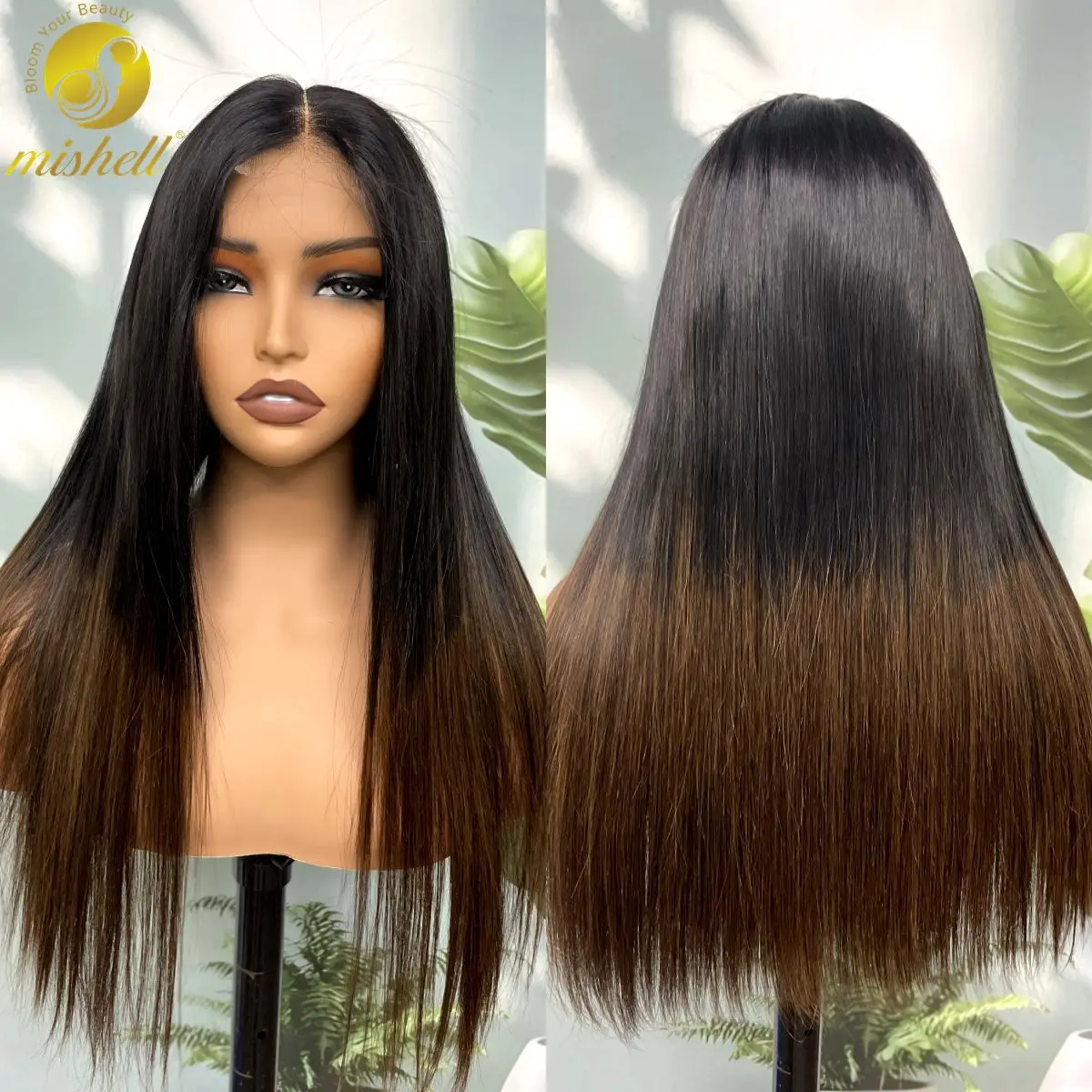 2x6 HD Glueless Bone Straight 1BT4 Chocolate Brown Double Drawn Wigs Raw Vietnamese Virgin Human Hair Natural Bob Wigs for Women