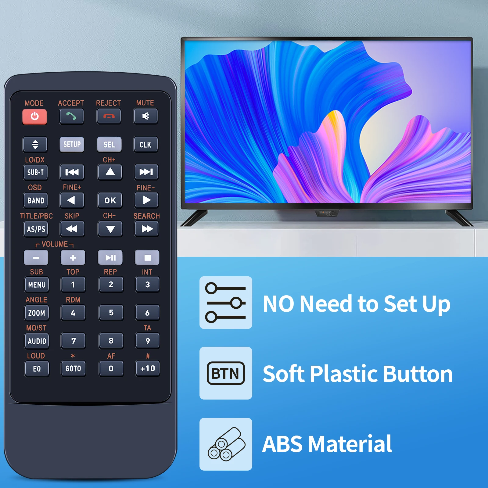 Novo controle remoto para receptor de DVD duplo DV637 DV605 DV705 DV615B DV635MB DV737MB