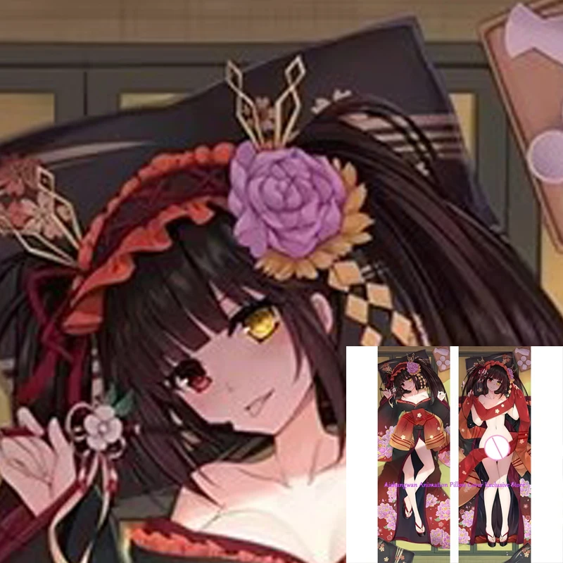 

Dakimakura Anime Pillow Cover Tokisaki Kurumi Sided Print 2Way Cushion Bedding Festival Gifts Gifts