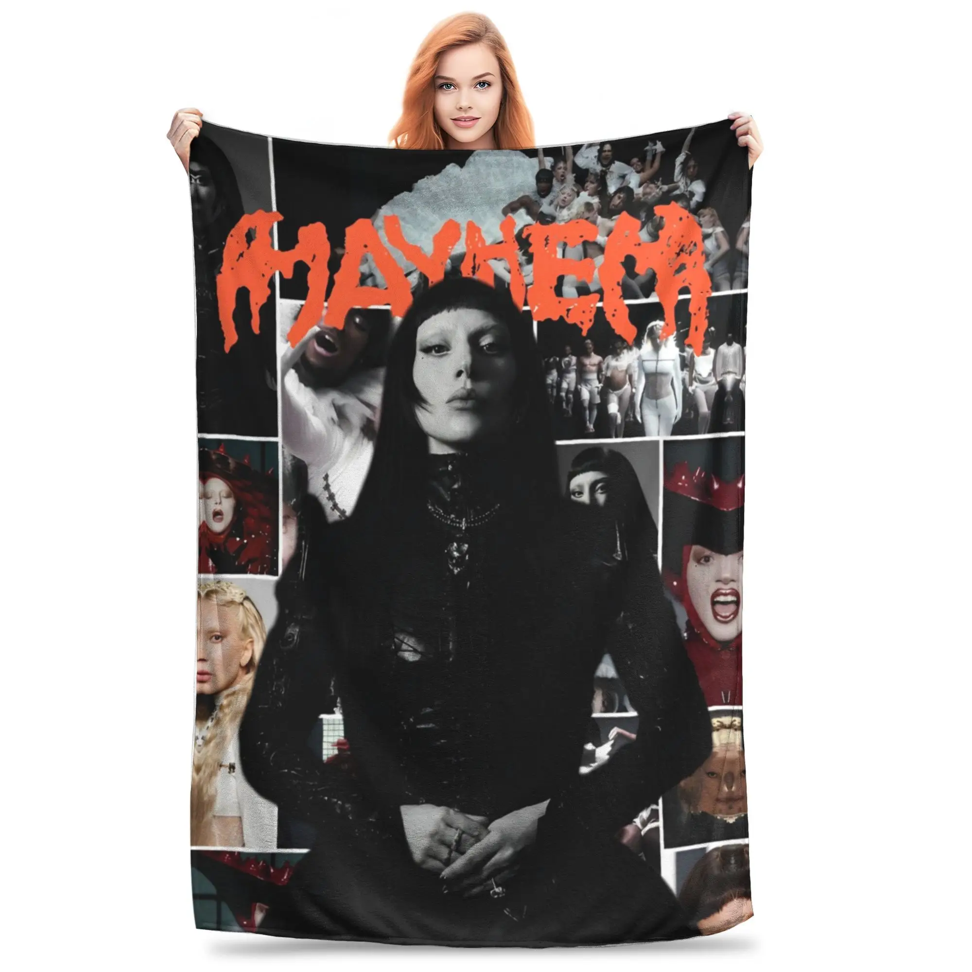 

Lady Gaga Blanket Cover Fleece Mayhem Album Super Warm Throw Blankets for Bedding Couch Bed Rug