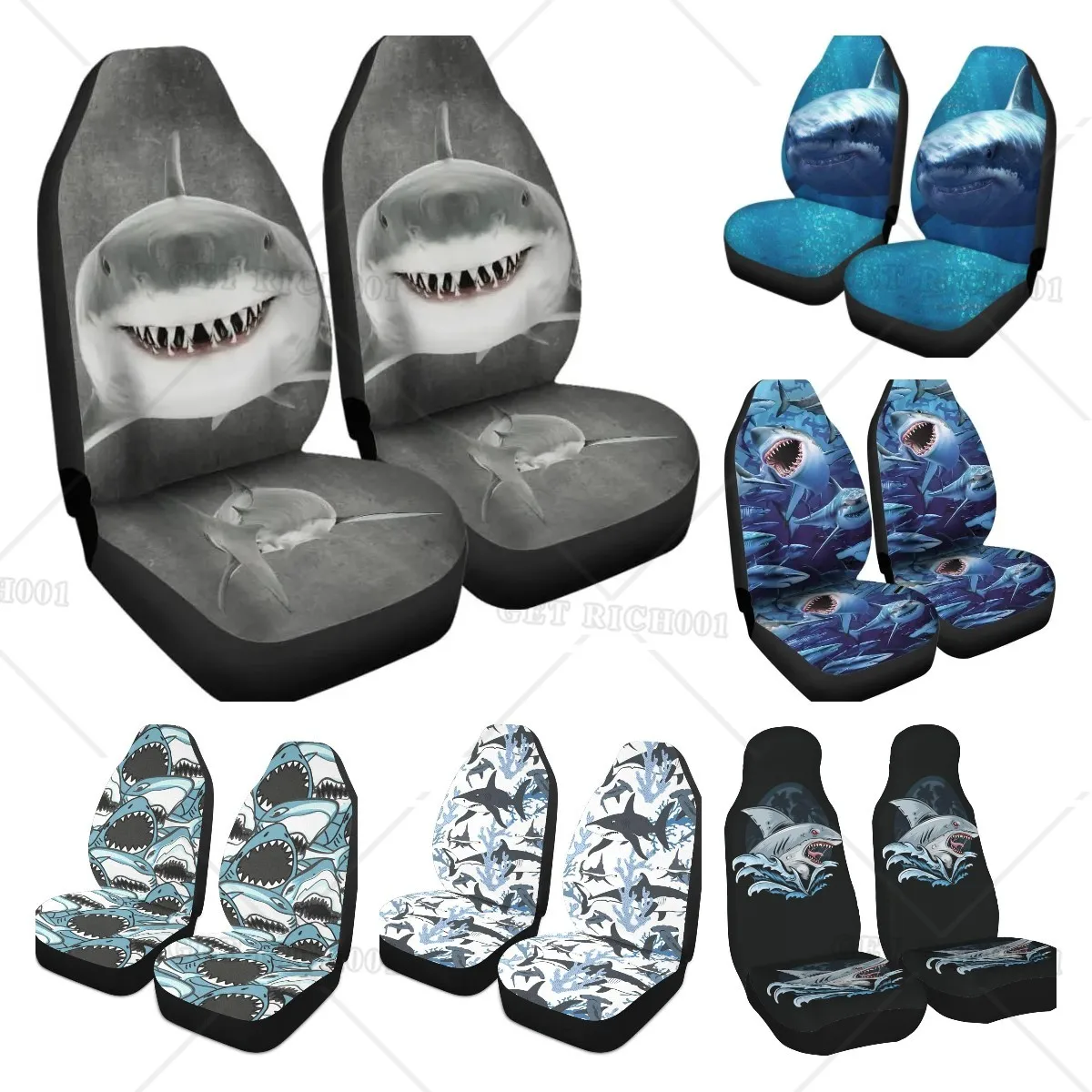 

Shark Grey Car Seat Covers, Auto Front Seat Covers Set of 2 Universal Fit Most Vehicle Cars Sedan Truck SUV Van Seat Covers