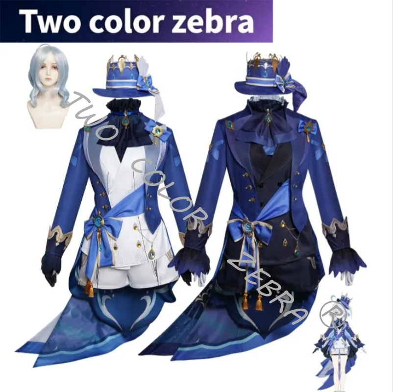 

Furina De Fontaine Cosplay Focalors Kostüm Outfits Kleid Perücke Hut Schöner Anzug Furina Kleid Hut Frauen Cosplay Costume