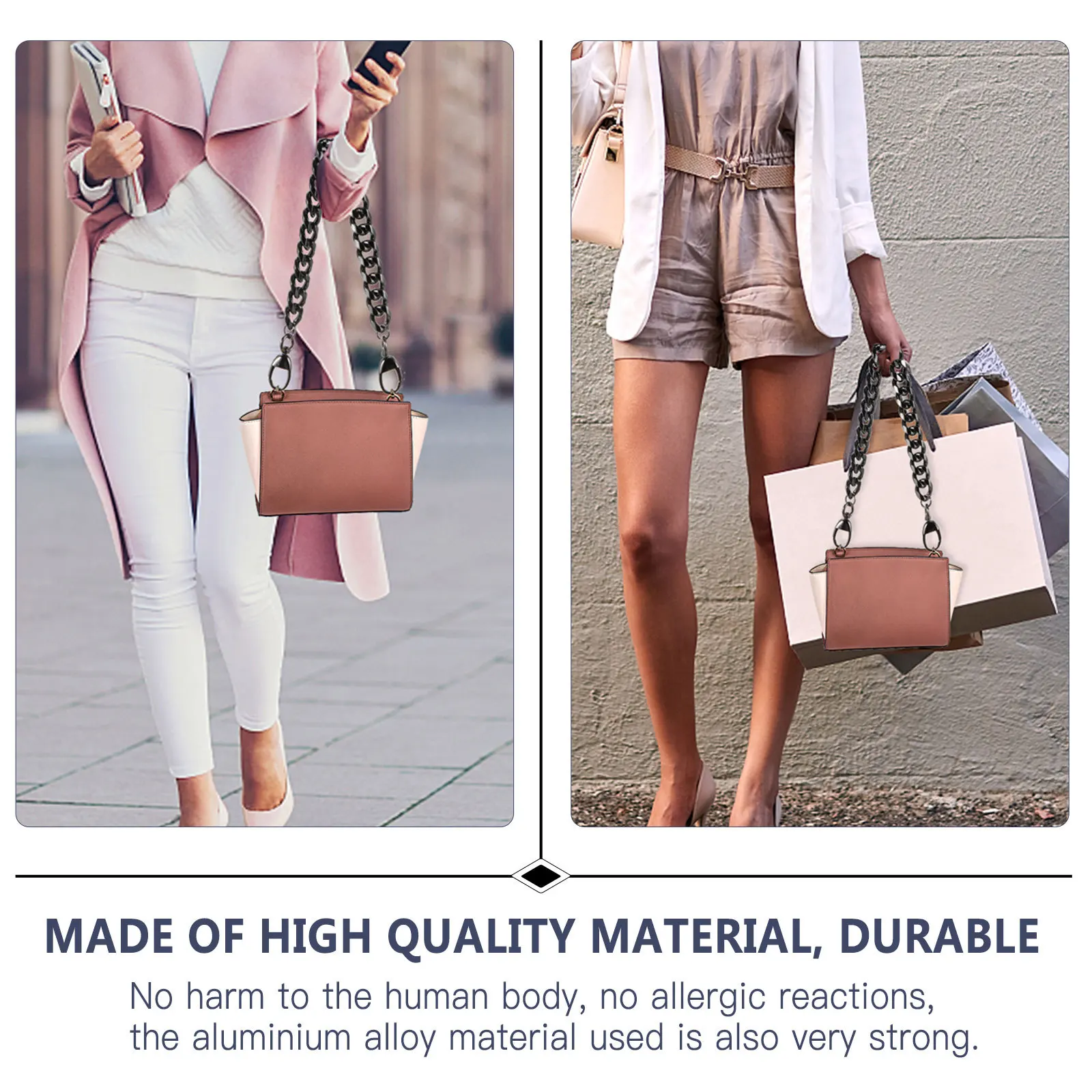 

Metal Chain Accessories For Handbag Purse Cross Body Strap Replacement Durable Aluminum Alloy Shoulder Strap Link