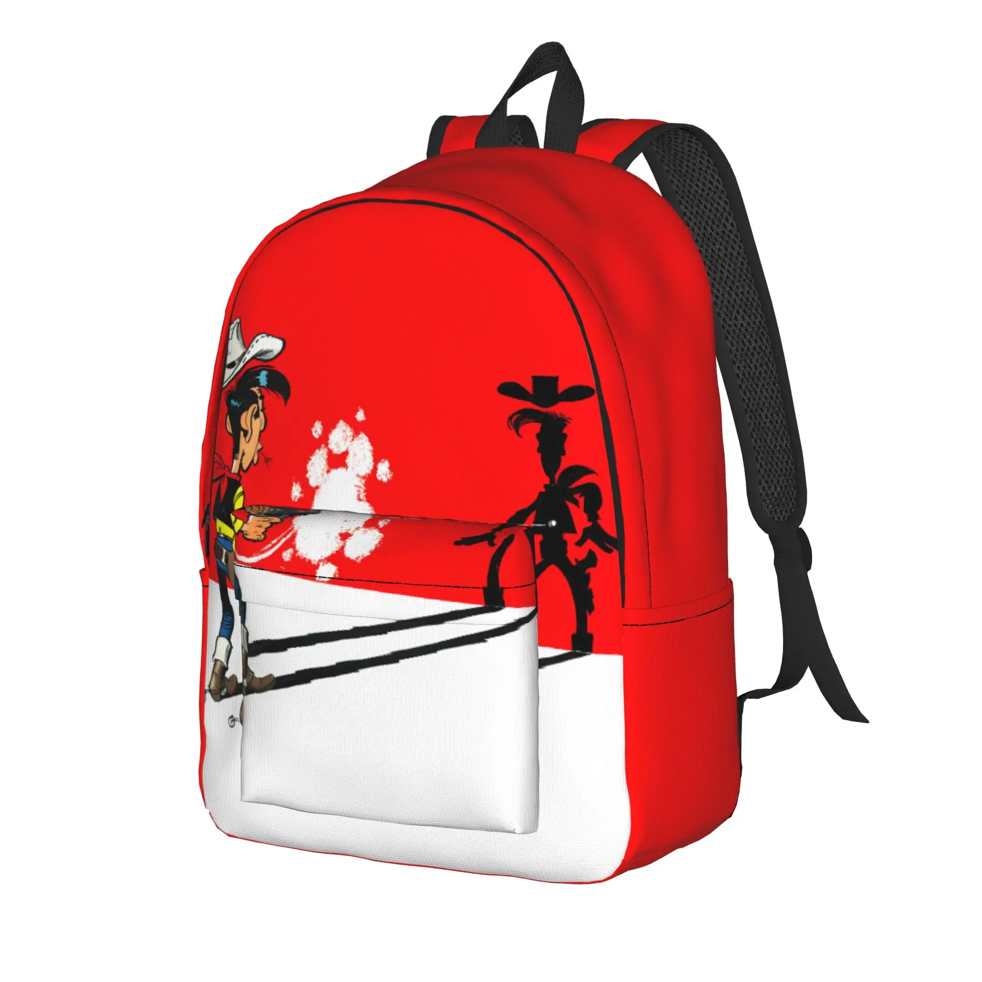 Lucky Luke Cartoon Comics (2) Backpack  Women Men Polyester Travel Backpacks Print Leisure School Bags Rucksack