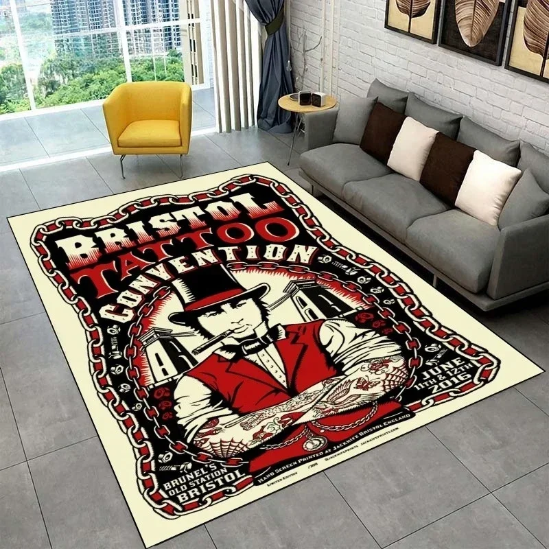 Tattoo Studio Carpet Mystic Witchcraft Gossip Carpets Girl Cartoon Printed Floor Mats Living Room Play Mat Retro Birthday Gifts