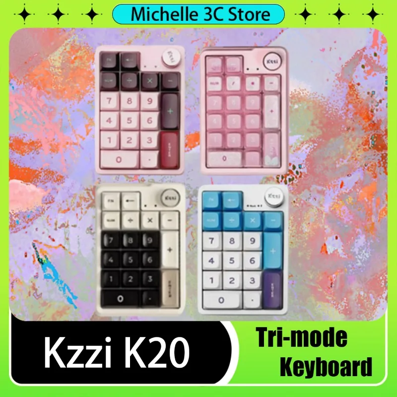 

Kzzi K20 Macro Keypad Wireless Numeric Keypad Programming Mini Button Custom Knob Keyboard Rgb Gaming Mechanical Hotswap Macropa