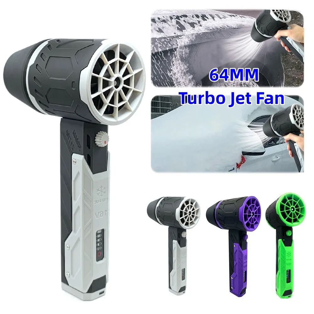 

Air Blower 140000RPM Turbo Jet Fan Brushless Motor 64mm Handheld Duct Fan 62M/S Type-C Charging Cyclone Turbo Electric Blower