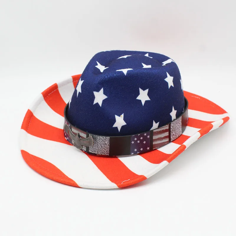 2022 American Flag Western Panama Denim Usa Hat Top Hat Personality Grassland XINGX Jazz Hat