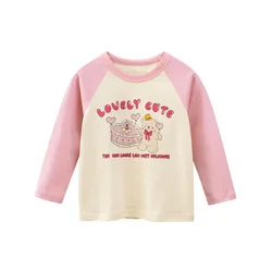 2024 New Children's Clothing Spring Girls Cartoon Bear Long Sleeve T-shirt Kids Bottoming Shirt Cotton Tops Tees Dropshipping