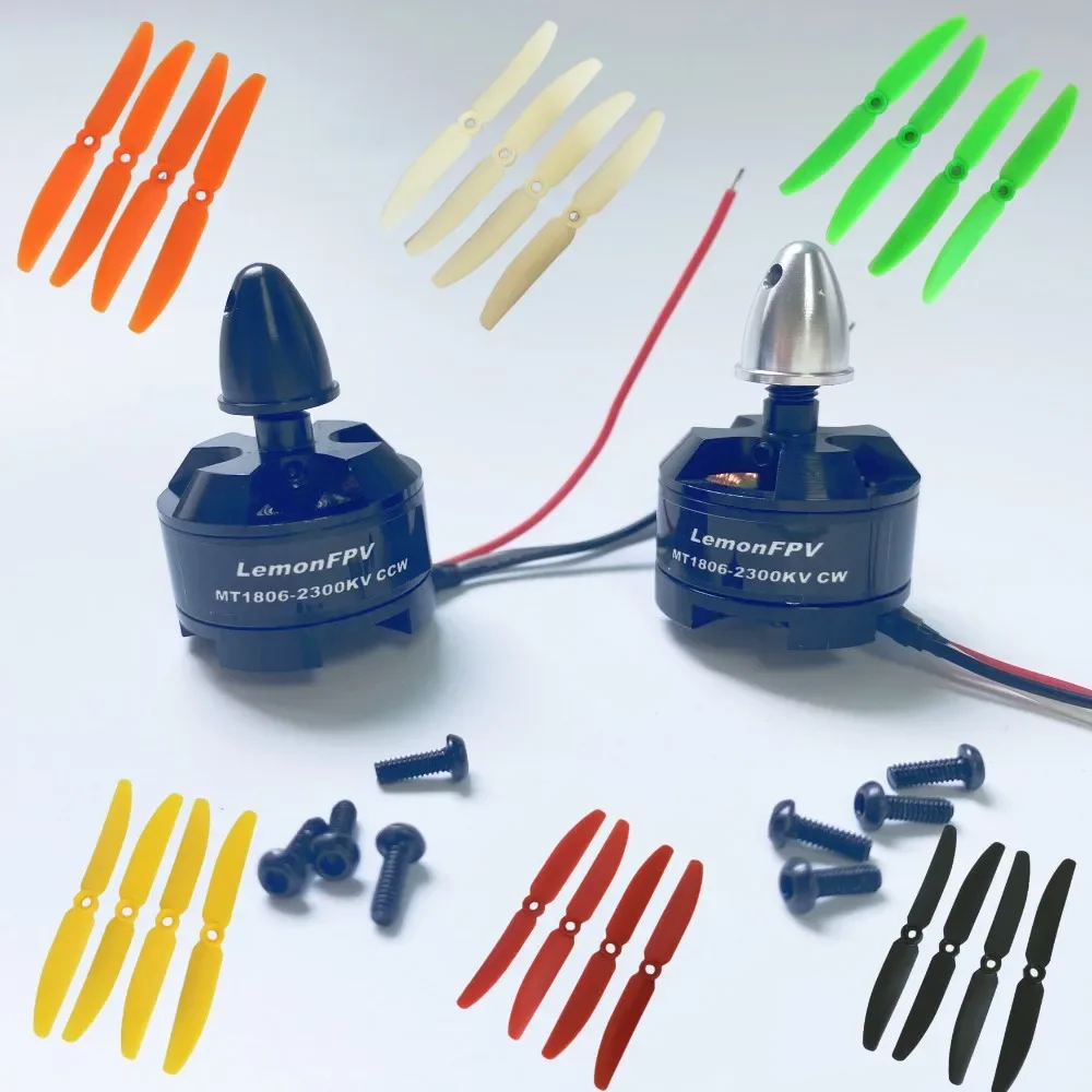 4PCS LemonFPV 2-3S lipo 1806 2300KV Brushless Motor with 2Pair 5030 ABS Propeller CW CW for QAV250 MINI FPV 250 Quadcopter Drone