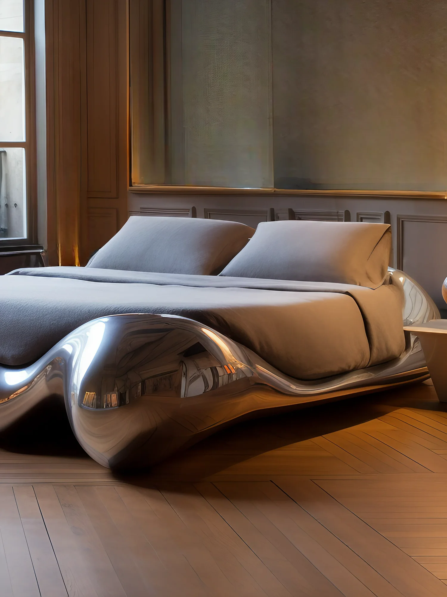 Design original Ripple Realm Cama de casal Móveis de arte pós-moderna italiana