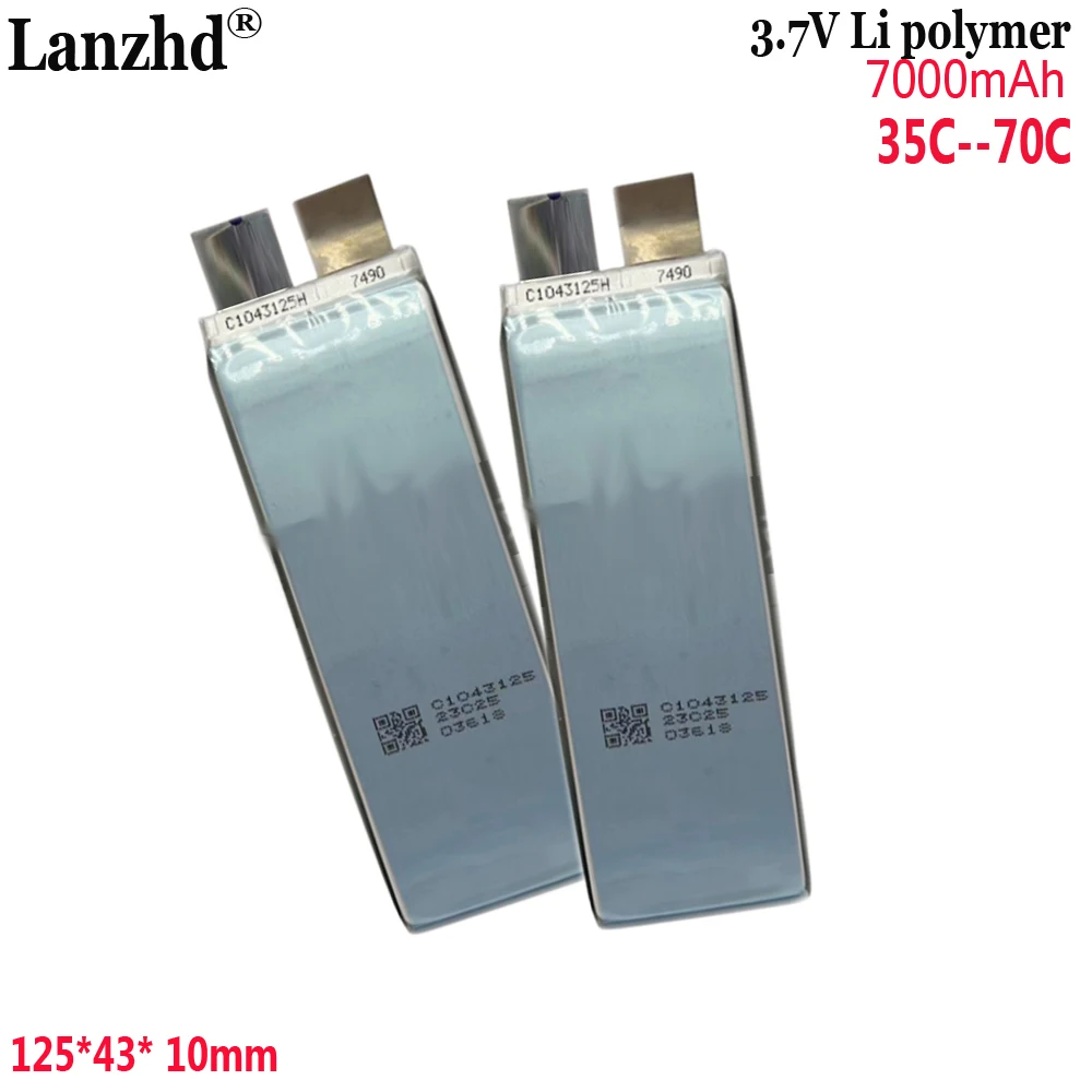 1-10pcs 3.7V High Rate 70C Battery for Automotive Starting Power Supply Cell Welding Machine Battery 1043125 7000mAh