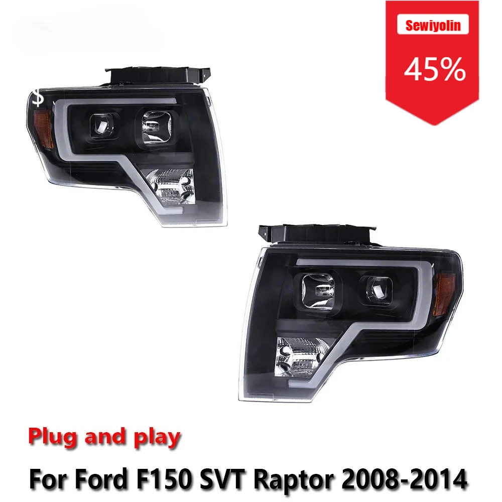 

Sewiyolin Car Headlight LED Assemblies For Ford F150 SVT Raptor 2008-2014 Fog DRL Brake Turn Signal Lamp Plug and Play