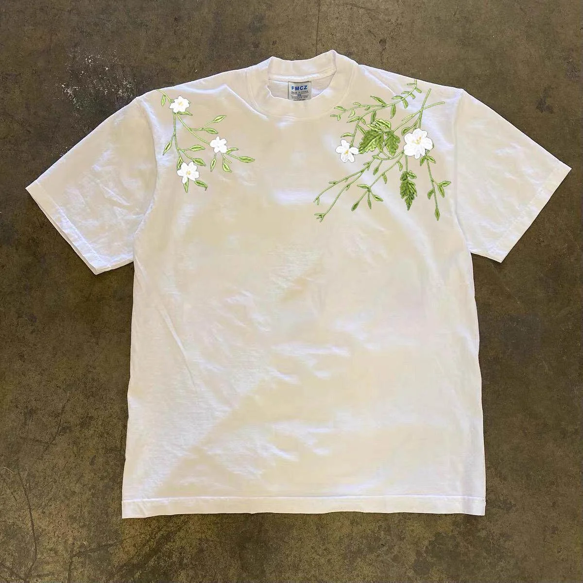 Loose Fit Retro Style Cotton T-Shirt Short Sleeve Double Thread Pure Cotton Unisex Breathable Summer Top for Couples