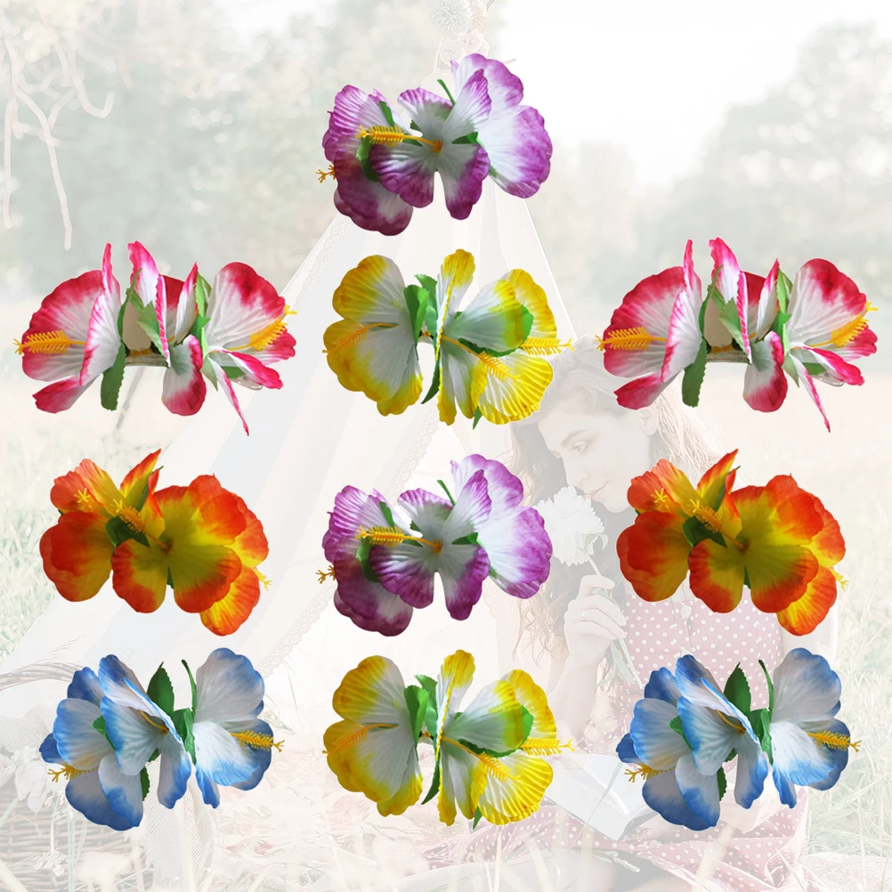

10 Pcs Clips Durable Material Fashion Design Fashion Hairpin Gifts Girls Women Beach Party Travel Flower Clip Wedding