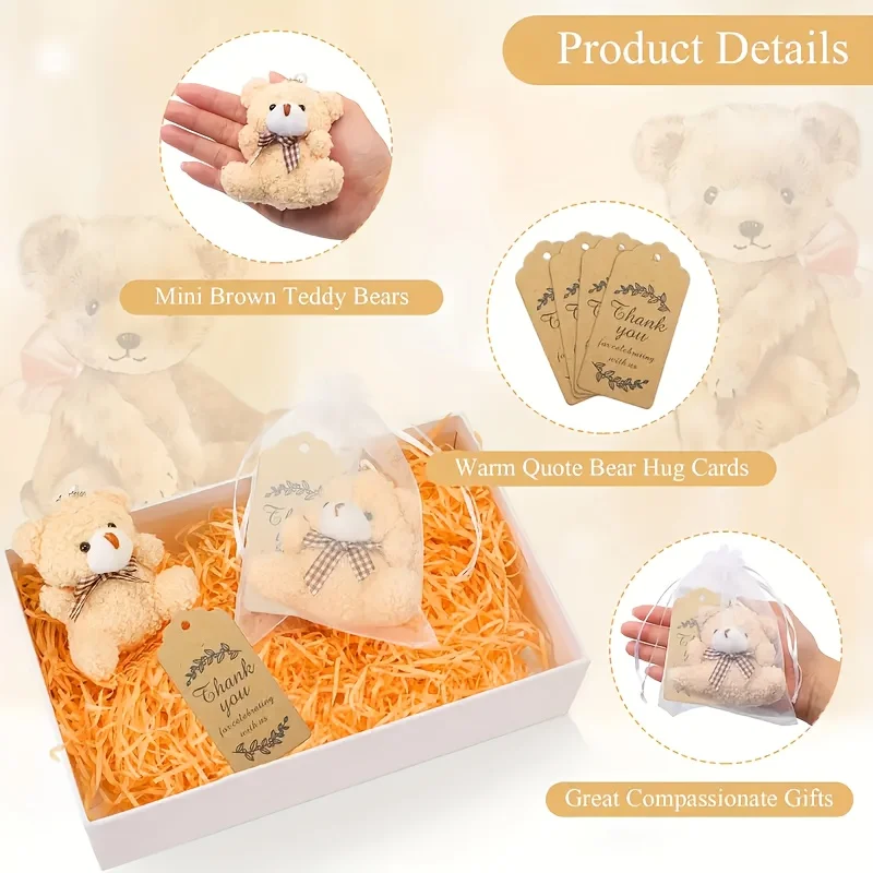 3/9/15/18/24 Stück Mini-Bär-Geschenktüten, elegante Satin-Spitze-Kordelzuggriffe für Geburtstag, Hochzeit, Gastgeschenke – Detail 5