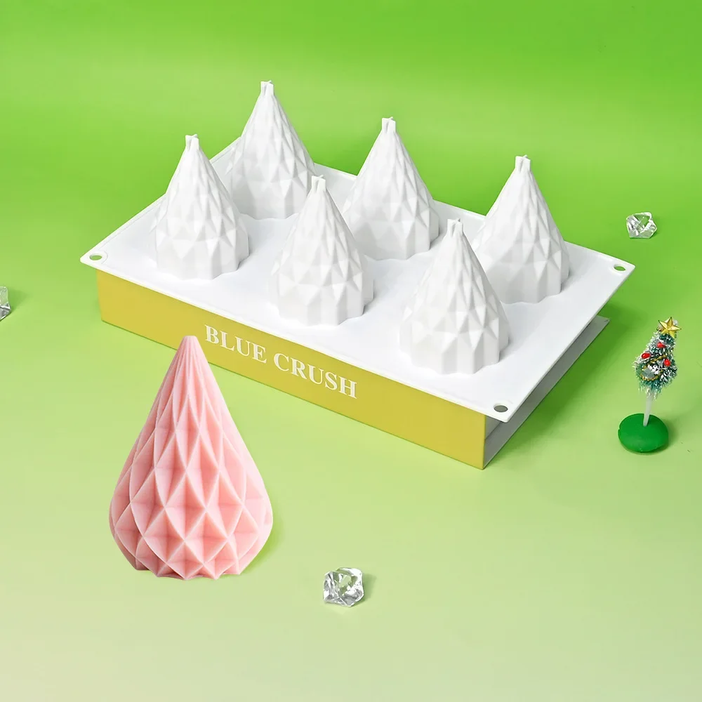 

Diamond Christmas Tree Mousse Silicone Mould DIY Christmas Decoration Aroma Candle Moulds Spot