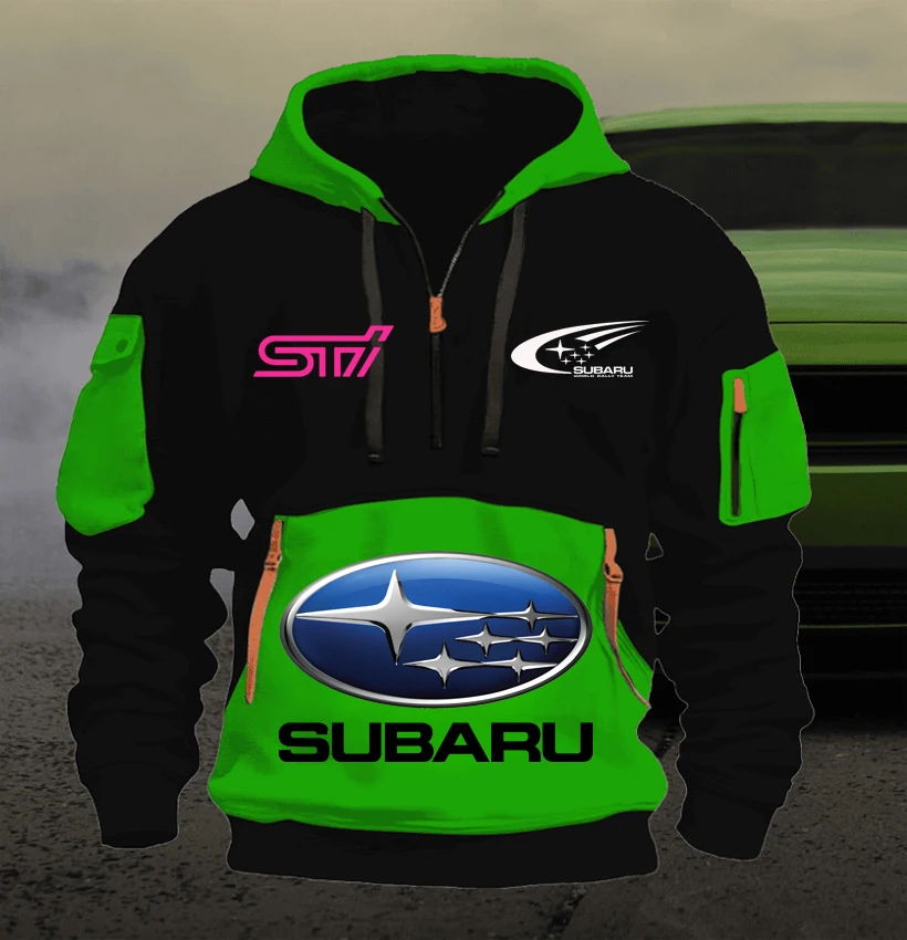 SUBARU racing suit 2025 new men's fleece hoodie youthful trend loose fitting pullover multi pocket casual sports sweatshirt s-5X - Image 4