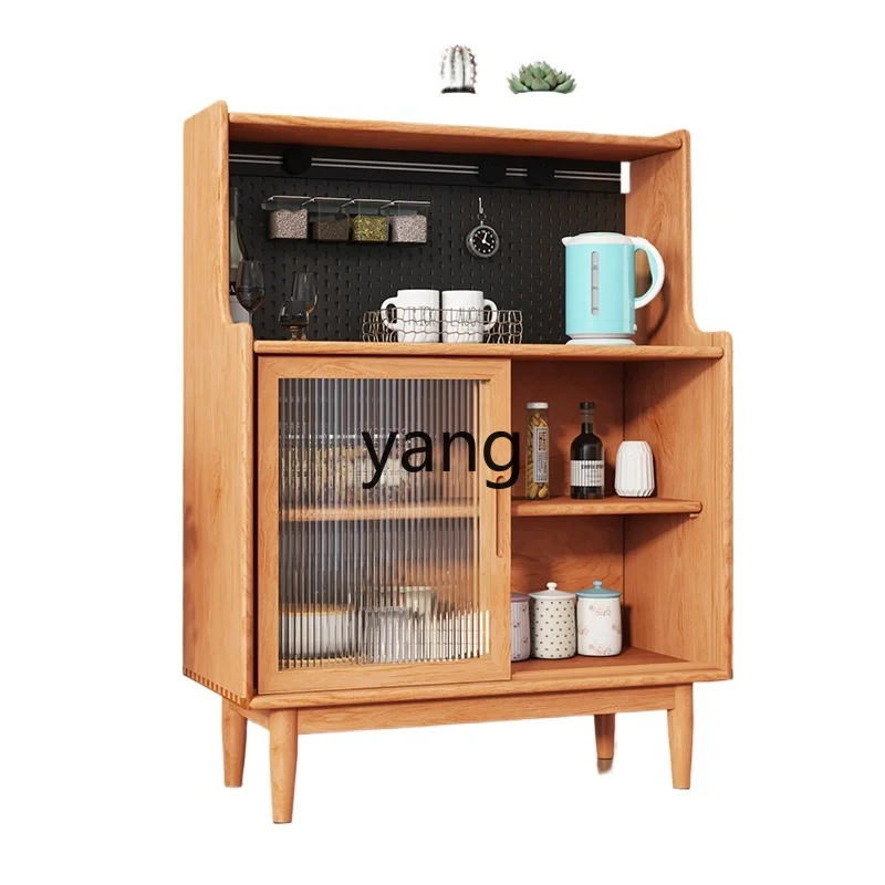 CX  retro solid wood dining side cabinet living room against the wall small apartment four buckets tea and wine cabinet storage