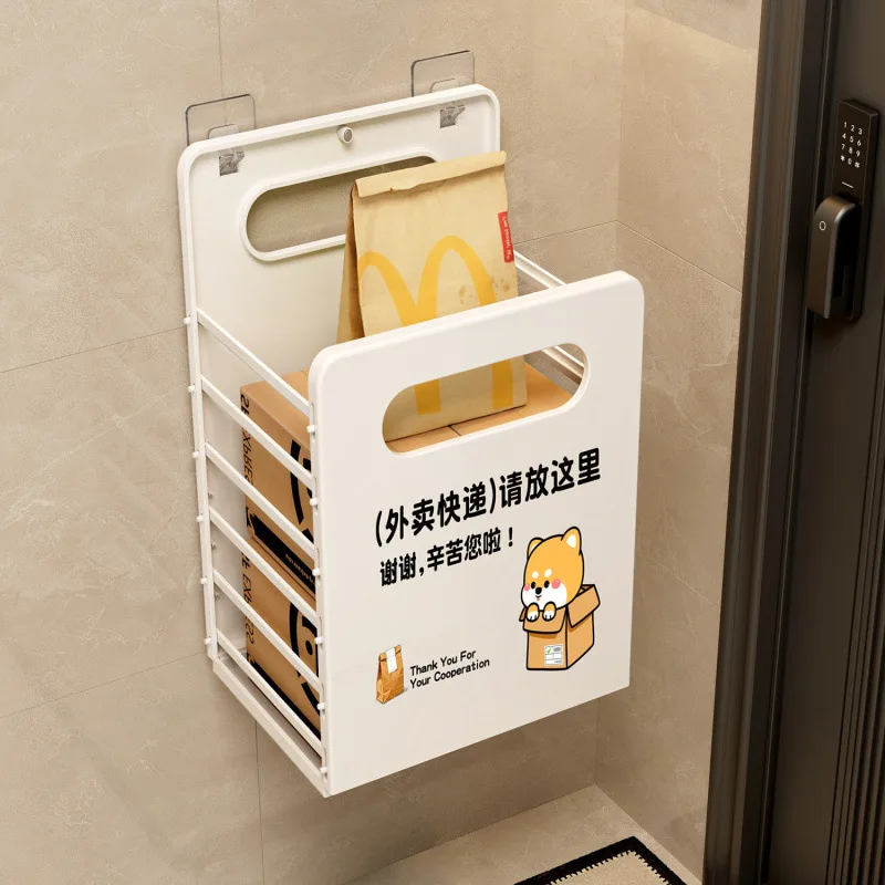 Take-away express at the entrance, put the door rack, wall-mounted foldable entrance, large-capacity utility rack