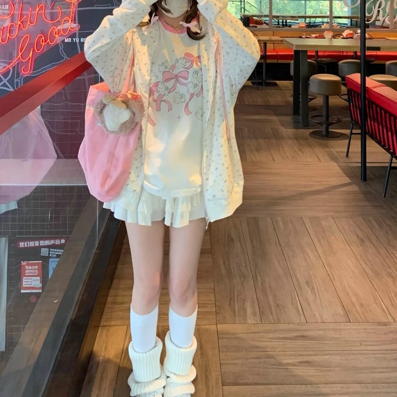 Original Spring Autumn Women's Coat Cartoon Embroidery Sunscreen Clothing Fashionable Versatile Thin Long-sleeved Sweatshirts