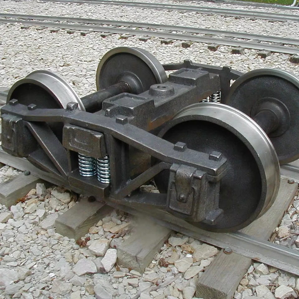 Precision rail bogies for trains and bogies
