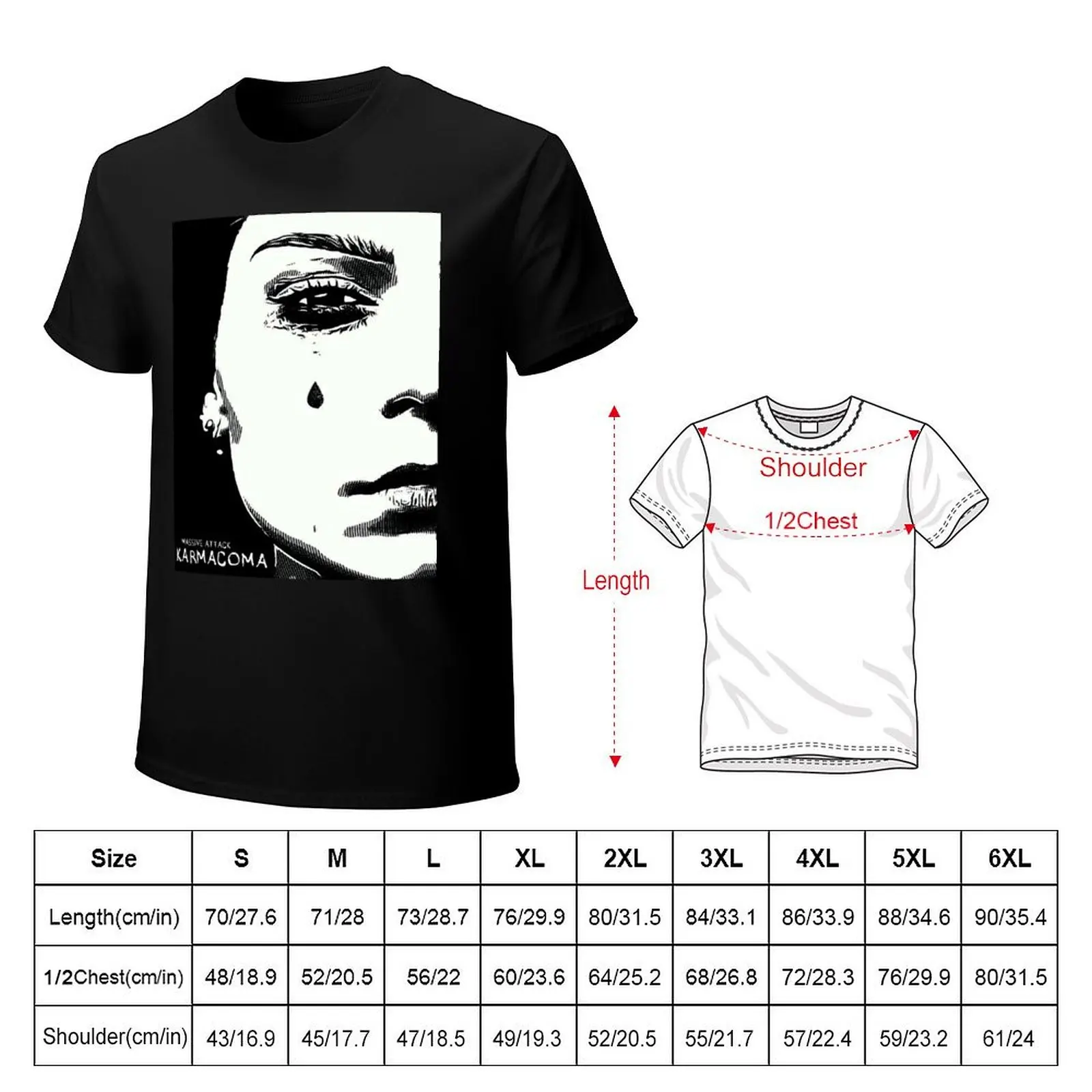 MASSIVE ATTACK TEARDROP KARMACOMA PRINT T-Shirt man t shirt graphic T-Shirt