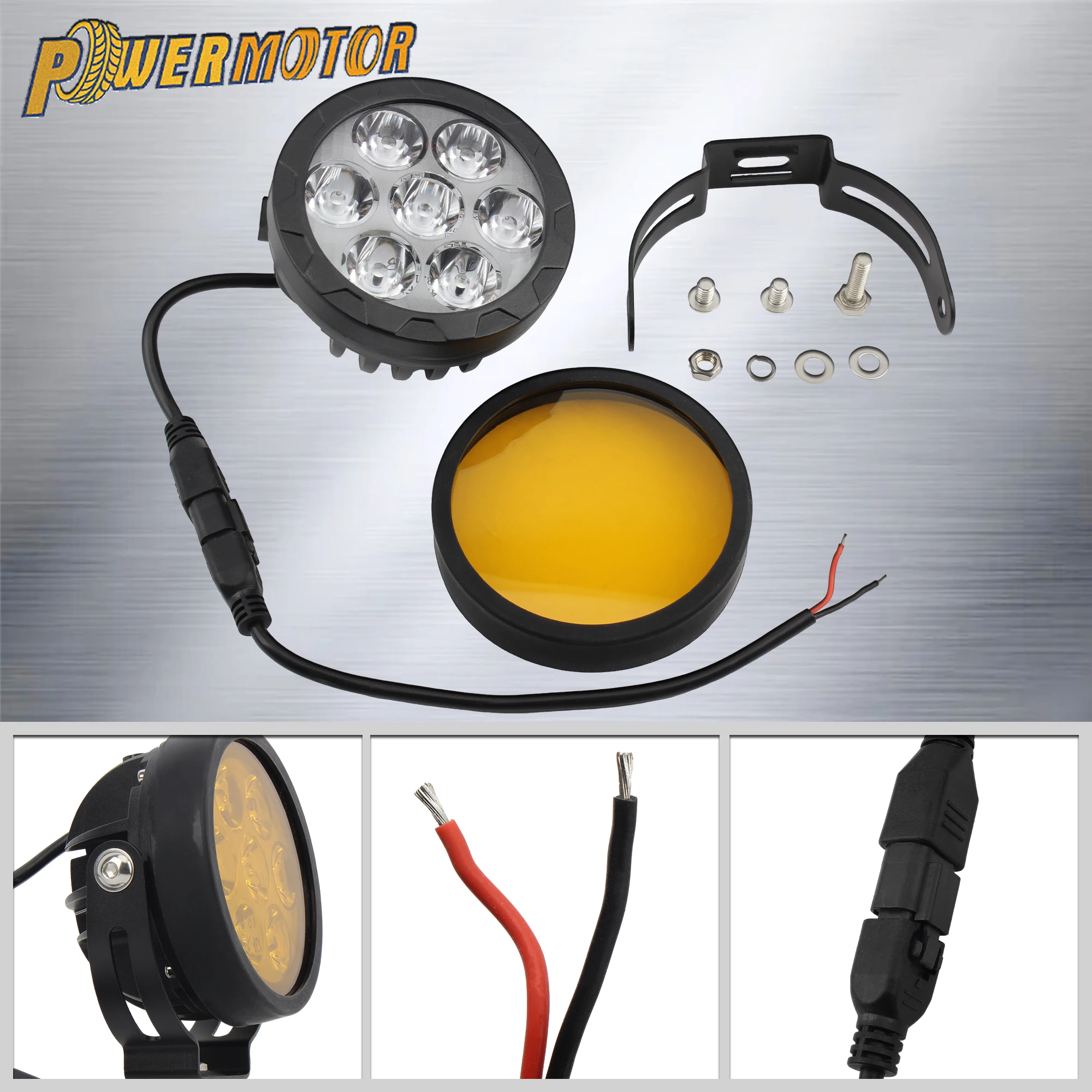 

4.5 Inch Motorcycle Foglight LED Auxiliary Lights Strong Spotlight Yellow Filter For BMW R1200GS ADV F800GS F650 K1200S Parts