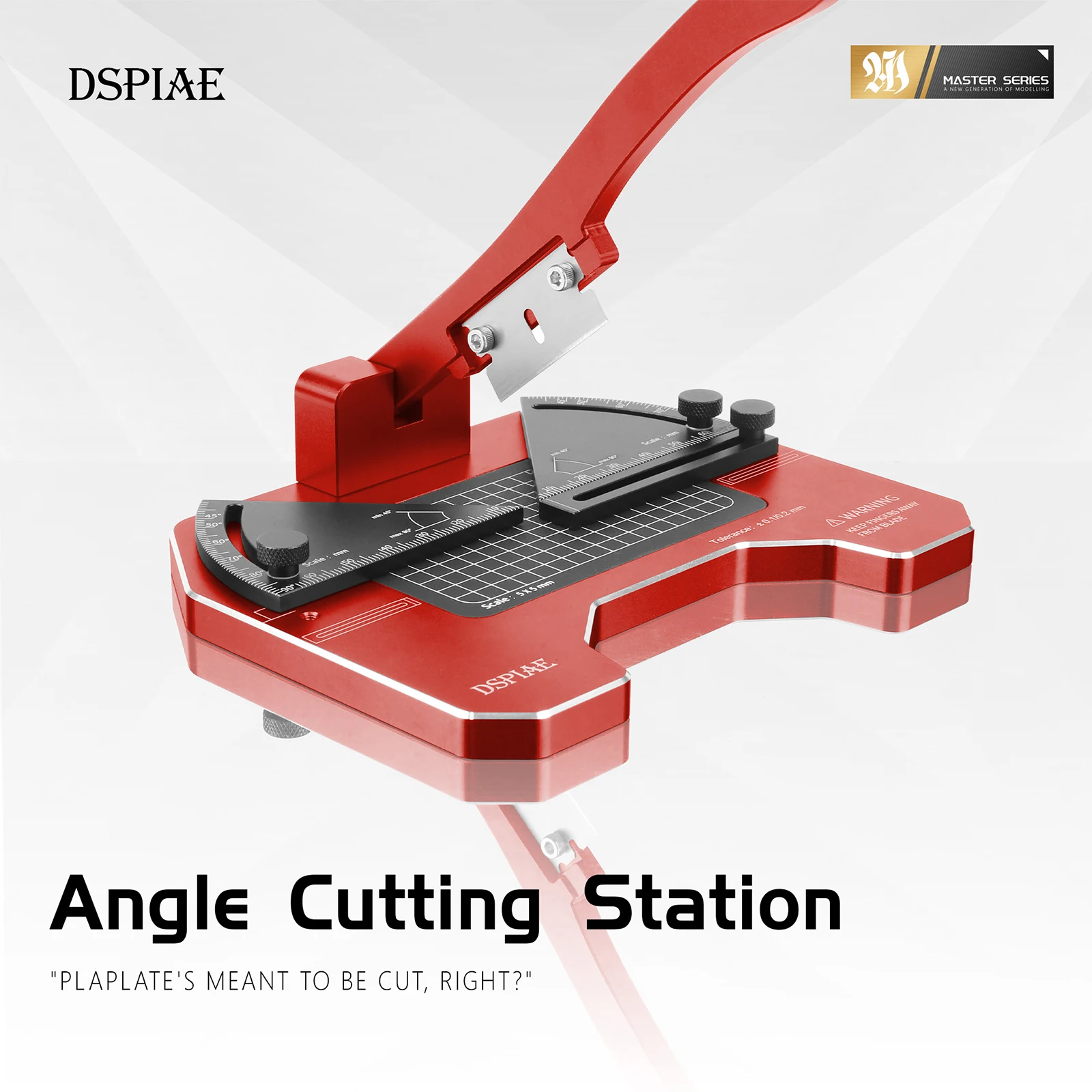 Dspiae At-Cj Angel Cutting Station Hand Tool Set for Precision Work Aluminium Alloy Hobby DIY Model Tools Red Carbon Steel Blade