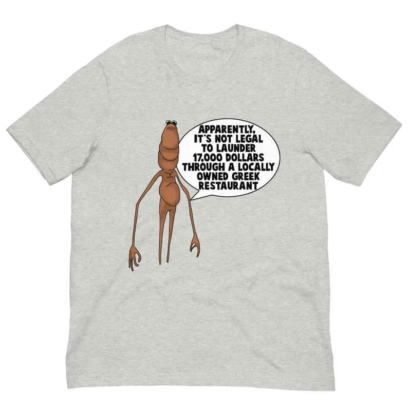 ماركوس الدودة المملوكة على محلي مطعم يوناني مضحك ميمي Tiktok الفيروسية VR للجنسين تي شيرت تنفس وناعمة ملابس للرجال