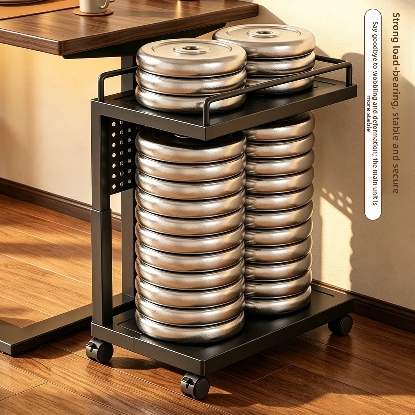 Retractable Computer Desktop Stand Base Office Host Placement Rack Wheel Mobile Computer Tower Bracket Support Plate