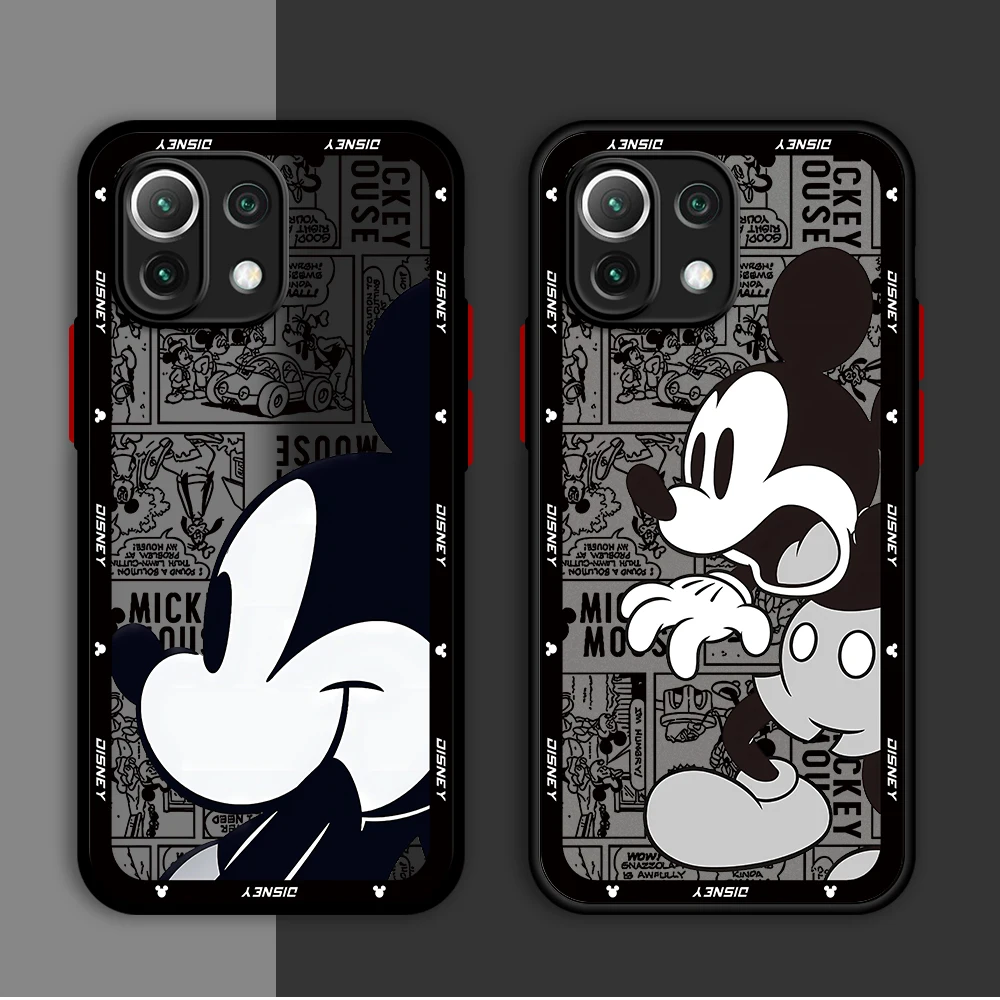 Capa Disney Mickey e Minnie Mouse para Xiaomi, Capa Luxo Matte, Redmi 10A, 9A, 10C, 12C, K40 Pro, 9C, 9, A2, A1 Plus, 9T, 10, 12, 5G