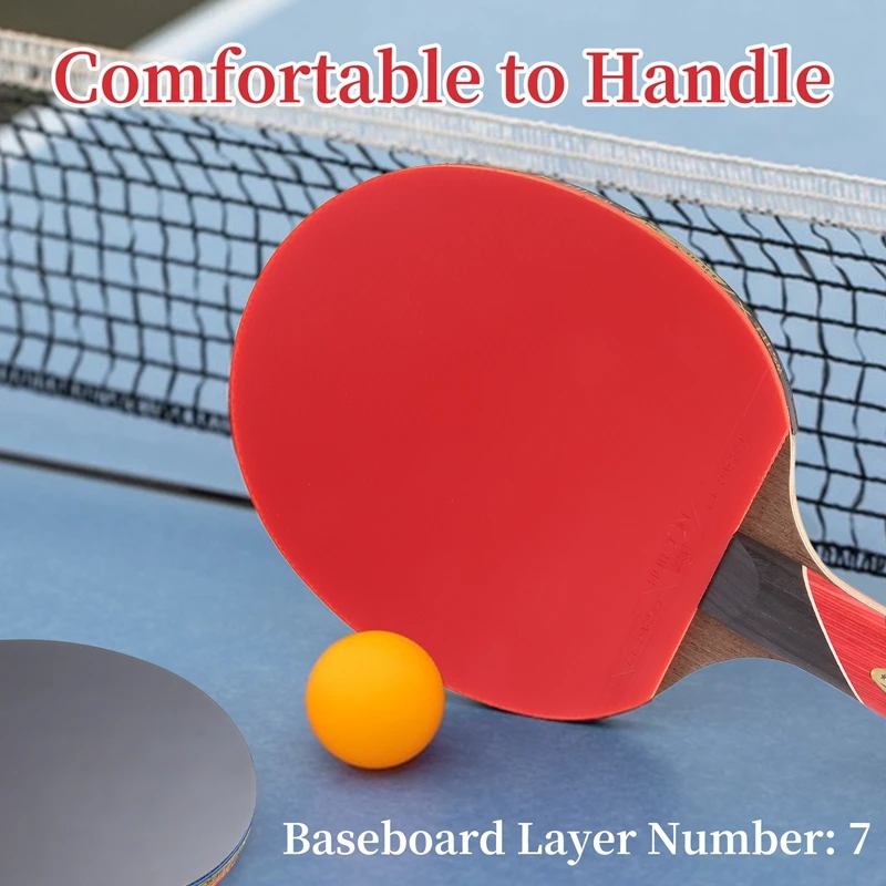 Huieson Super krachtige pingpongracketbat, 6 sterren tafeltennisracket kleverige puistjes