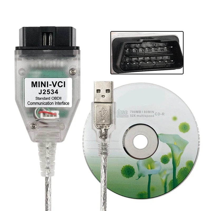 Câble de Diagnostic de voiture MINI VCI, pour TOYOTA TIS Techstream V18.00.008 FTDI FT232RL puce J2534 Support OBD2