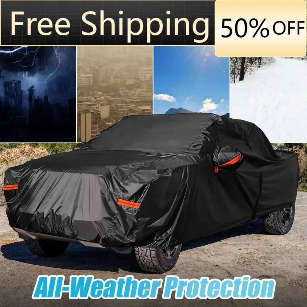 Car Cover Waterproof  for Rivian R1T Outdoor Full Car Cover Zipper Windproof Dustproof Scratch Resistant Exterior Accessories