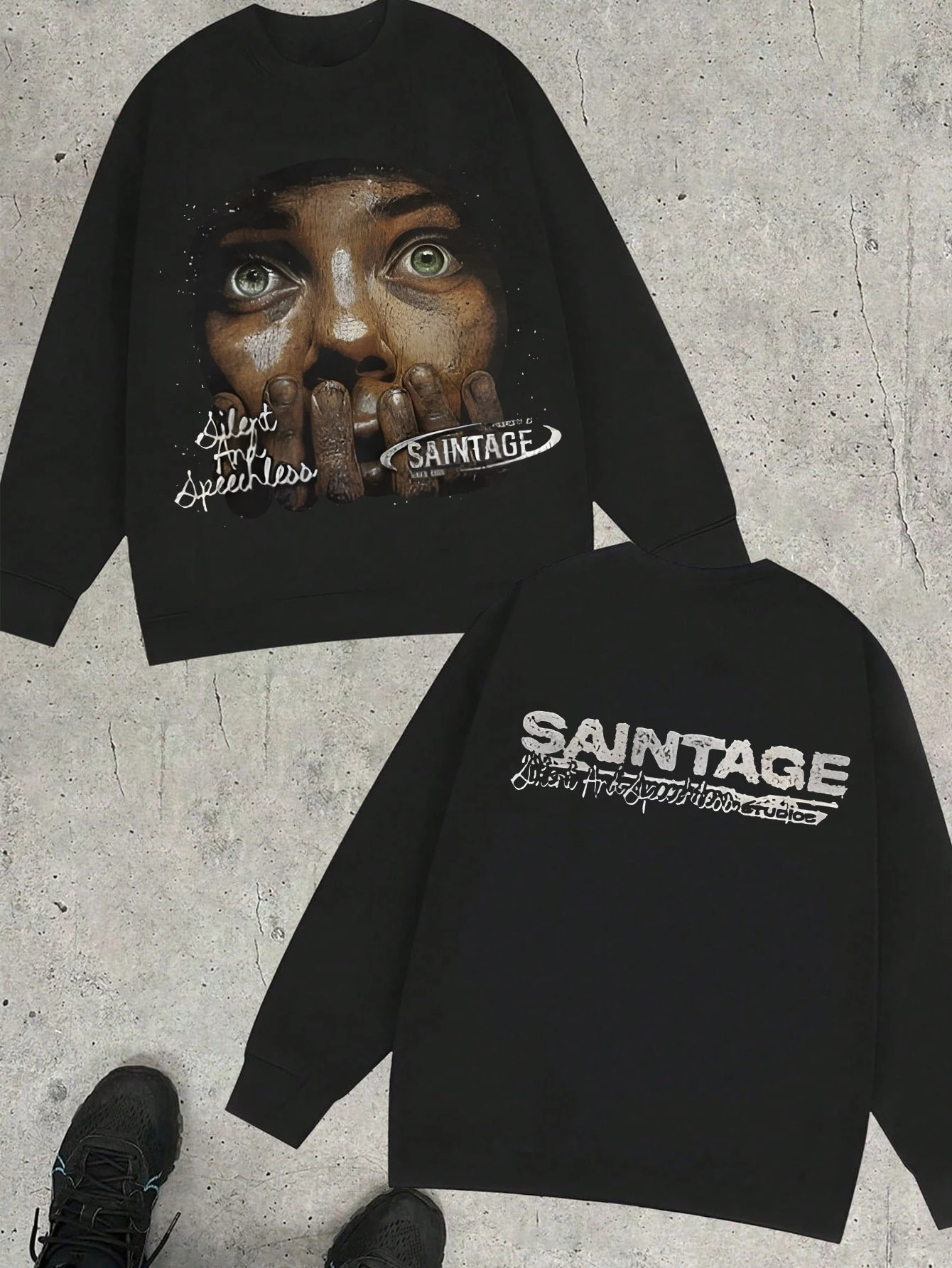 

Vintage Pattern Printed Autumn and Winter Men's and Women's Long Sleeved Sportswear for Casual and Loose Outdoor Street Sports