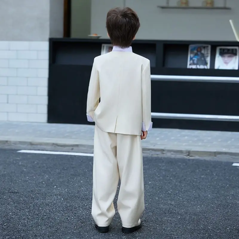 Boys Suit Set Blazer Vest Pants Formal Wedding Party Outfits Toddler Kids Gentleman Tuxedo Clothing