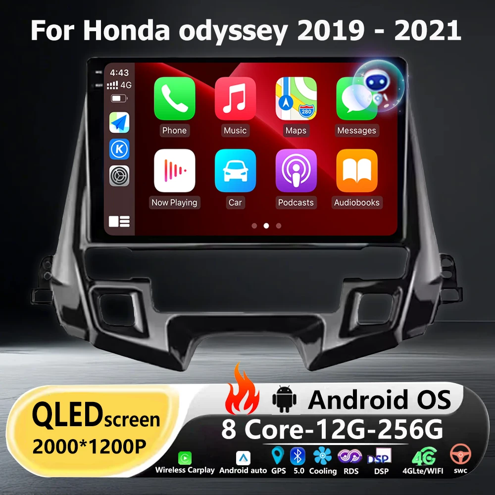 Car Radio Multimedia Video Player GPS Navigation Stereo For Honda Odyssey 2019 2020 2021 Android 16 Auto Carplay 360 Camera DSP