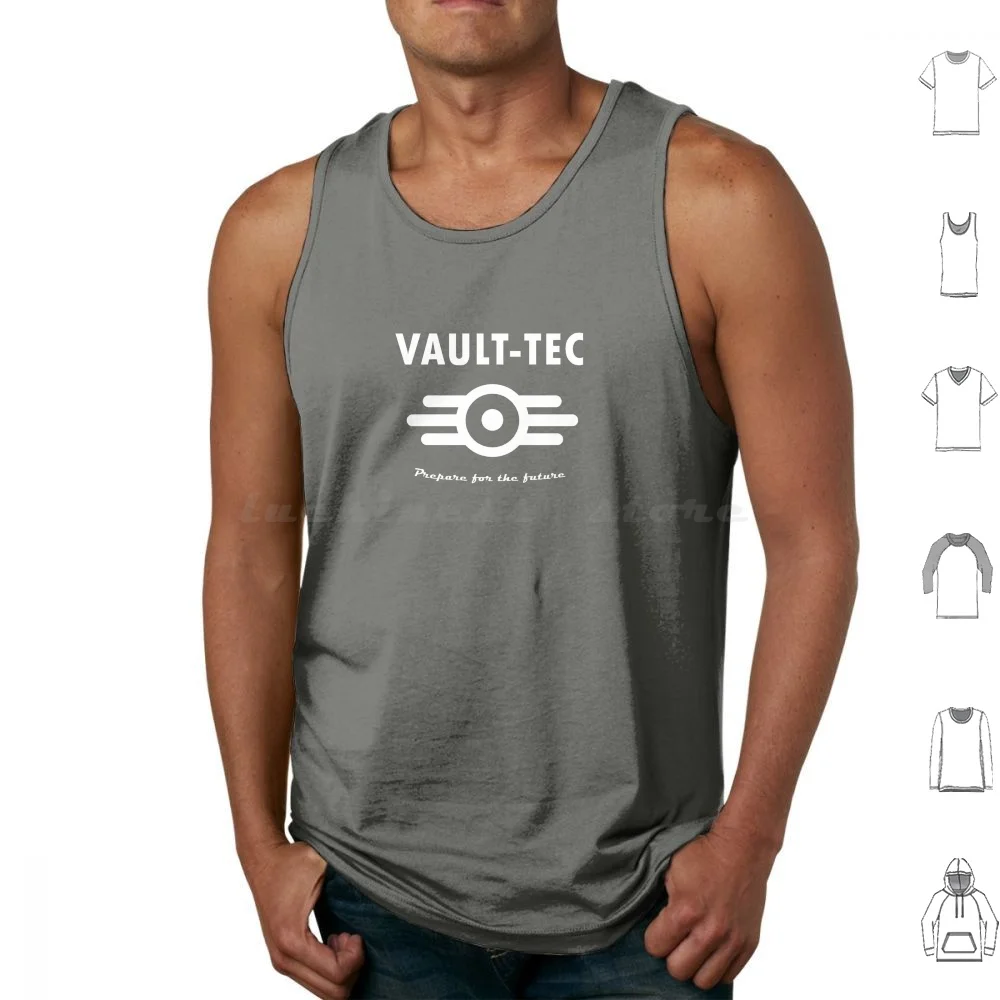 4-Tec Logo White Tank Tops Print Cotton Ps4 Game Tech Logo 4 Console Bethesda Video Rpg Softworks White
