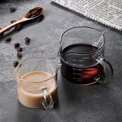 75/150ML Glass Measuring Cup Double Spouts Heat Resistant Small Milk Coffee Cup With Scale for Kitchen Drinkware
