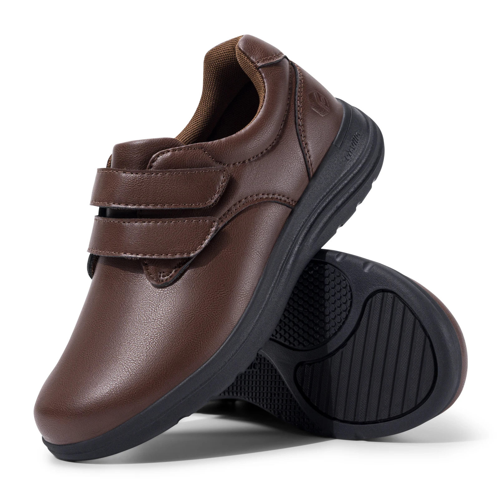 FitVille Scarpe da donna in pelle Scarpe per diabetici Scarpe da passeggio slip-on extra larghe per piedi gonfi da donna con supporto per l'arco plantare