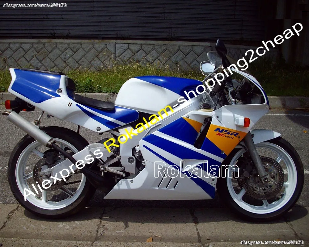 For Honda NSR250R MC21 1990 -1993 Fairing Kit NSR 250R NSR 250 R MC 21 90 91 92 93 Blue White Fairings Set (Injection Molding)