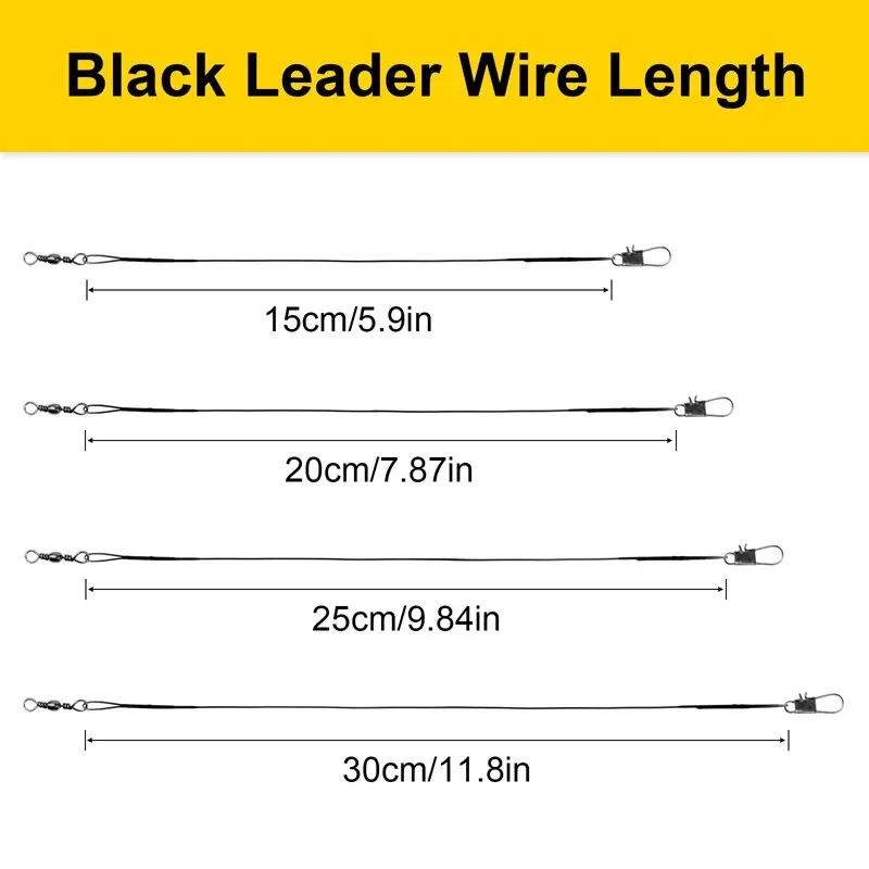 20PC Anti Bite Steel Fishing Line 15/20/25/30cm Steel Wire Leader With Swivel Fishing Accessory Fishing Wire Olta Leadcore Leash