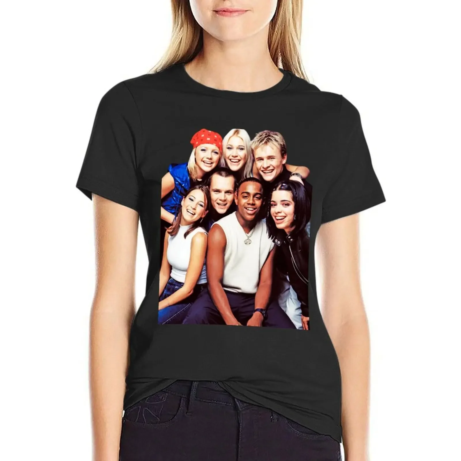 

S Club 7 Band Tshirt T-shirt summer top aesthetic clothes t-shirt dress for Women long