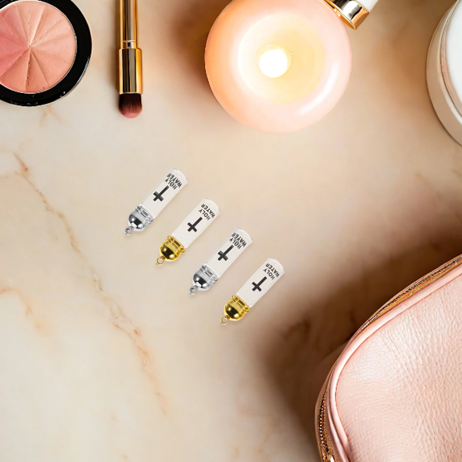 

6Pcs Mini Glass Holy Water Bottle Christian Catholic Religious Flask with Cross Decorative Blessing Water Container for Church