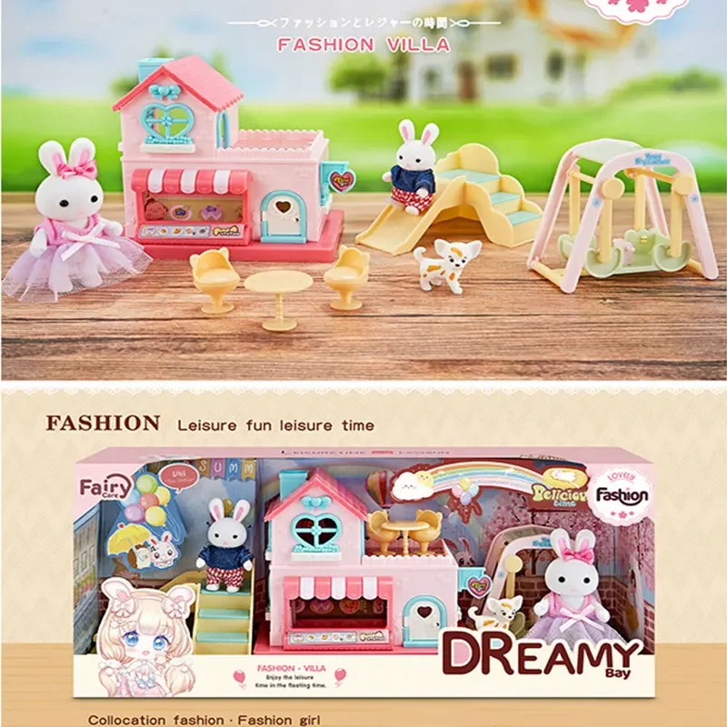 Miniature Dollhouse Furniture Little Rabbit Dresser Lovely Scene Play Toys Simulation Modeling Children\'s Birthday Gift