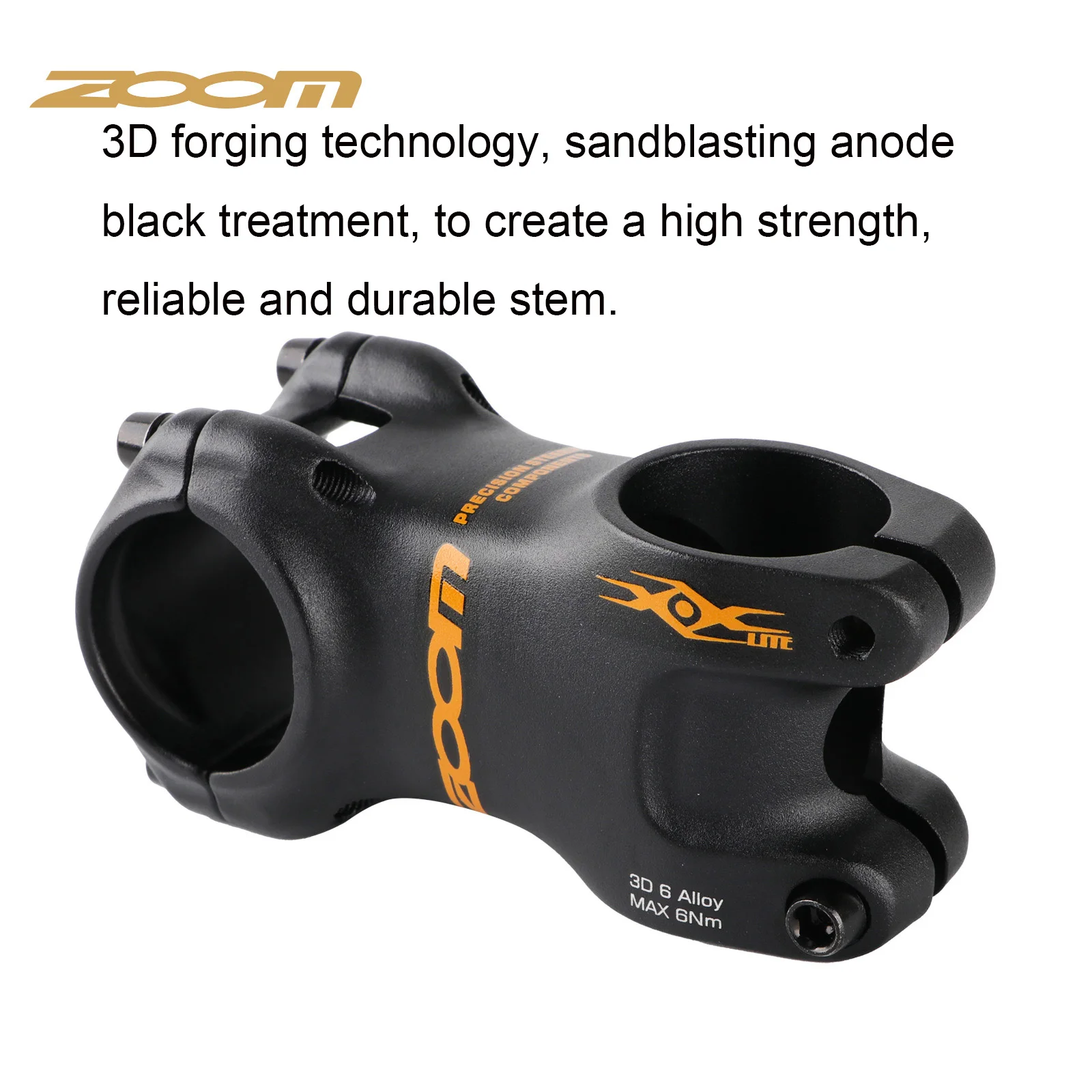 ZOOM XOX Bicycle Stem -3 Degree 3D Forging Integrated 40/50/60mm Stem Suitable for 28.6mm Fornt Fork Head Tube